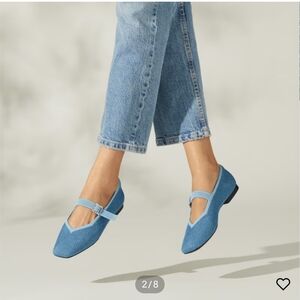 Vivaia Square Toe Margot Mary Janes Blue